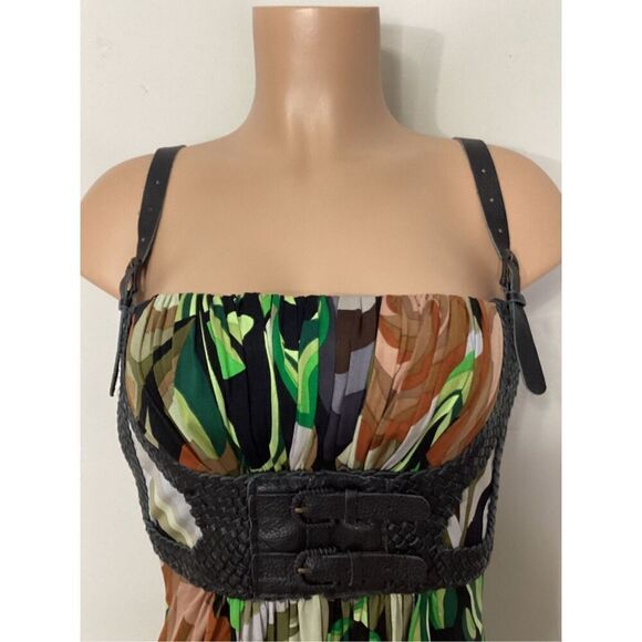 New. SKY silk and leather dress. Size L. Retails $215 - Picture 7 of 10